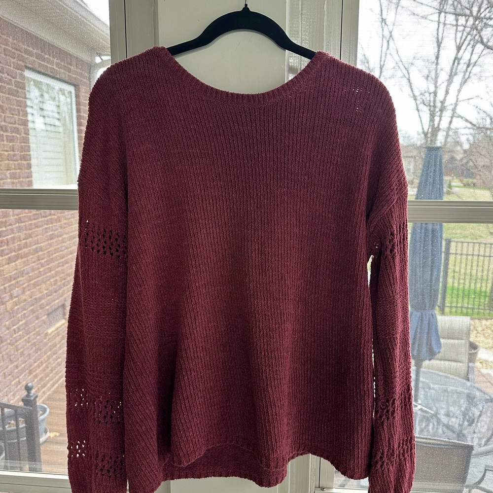 Knox Rose Maroon Crew Neck Sweater
